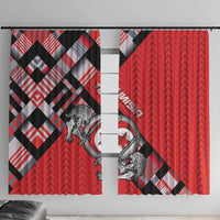 Tunisia Window Curtain Silver Lions Sports Patterns - Wonder Print Shop
