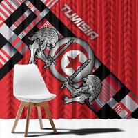 Tunisia Window Curtain Silver Lions Sports Patterns - Wonder Print Shop