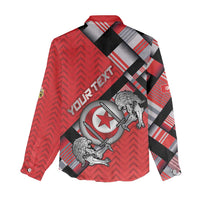 Personalized Tunisia Women Casual Shirt Silver Lions Sports Patterns - Wonder Print Shop