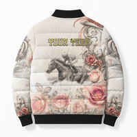 Personalized Kentucky Horse Bomber Puffer Jacket Run For The Roses