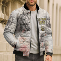 Personalized Kentucky Horse Bomber Puffer Jacket Run For The Roses