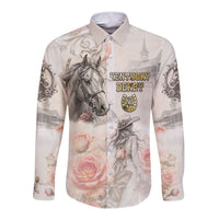Personalized Kentucky Horse Long Sleeve Button Shirt Run For The Roses