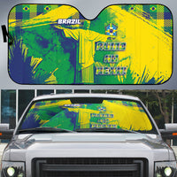 Brazil Football Auto Sun Shade Rumo Ao Hexa Grunge Style