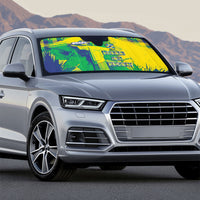 Brazil Football Auto Sun Shade Rumo Ao Hexa Grunge Style