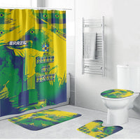 Brazil Football Bathroom Set Rumo Ao Hexa Grunge Style