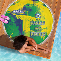 Brazil Football Beach Blanket Rumo Ao Hexa Grunge Style