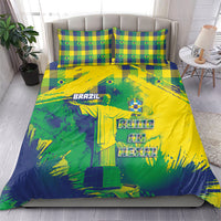 Brazil Football Bedding Set Rumo Ao Hexa Grunge Style