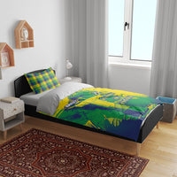 Brazil Football Bedding Set Rumo Ao Hexa Grunge Style