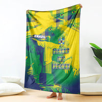 Brazil Football Blanket Rumo Ao Hexa Grunge Style