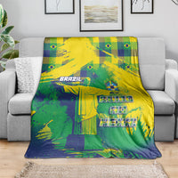 Brazil Football Blanket Rumo Ao Hexa Grunge Style
