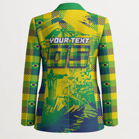 Custom Brazil Football Blazer Rumo Ao Hexa Grunge Style