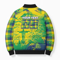Custom Brazil Football Bomber Puffer Jacket Rumo Ao Hexa Grunge Style