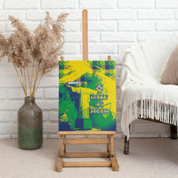 Brazil Football Canvas Wall Art Rumo Ao Hexa Grunge Style
