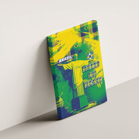 Brazil Football Canvas Wall Art Rumo Ao Hexa Grunge Style