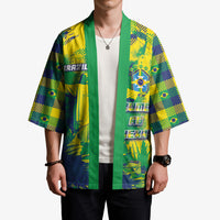 Custom Brazil Football Kimono Rumo Ao Hexa Grunge Style