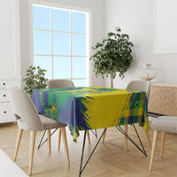 Brazil Football Tablecloth Rumo Ao Hexa Grunge Style