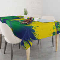 Brazil Football Tablecloth Rumo Ao Hexa Grunge Style