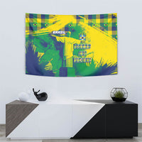 Brazil Football Tapestry Rumo Ao Hexa Grunge Style