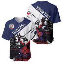 Personalized Panama Baseball Jersey Harpy Eagle Bird Grunge Style