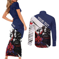 Personalized Panama Couples Matching Short Sleeve Bodycon Dress and Long Sleeve Button Shirt Harpy Eagle Bird Grunge Style