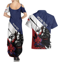 Personalized Panama Couples Matching Summer Maxi Dress and Hawaiian Shirt Harpy Eagle Bird Grunge Style