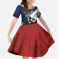 Personalized Panama Family Matching Short Sleeve Bodycon Dress and Hawaiian Shirt Harpy Eagle Bird Grunge Style