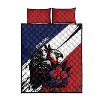 Panama Quilt Bed Set Harpy Eagle Bird Grunge Style
