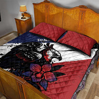 Panama Quilt Bed Set Harpy Eagle Bird Grunge Style