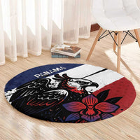 Panama Round Carpet Harpy Eagle Bird Grunge Style