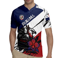 Personalized Panama Rugby Jersey Harpy Eagle Bird Grunge Style