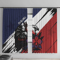 Panama Window Curtain Harpy Eagle Bird Grunge Style