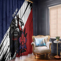 Panama Window Curtain Harpy Eagle Bird Grunge Style