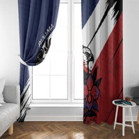 Panama Window Curtain Harpy Eagle Bird Grunge Style