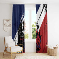 Panama Window Curtain Harpy Eagle Bird Grunge Style