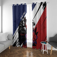 Panama Window Curtain Harpy Eagle Bird Grunge Style