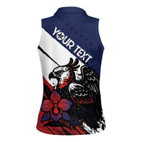 Personalized Panama Women Sleeveless Polo Shirt Harpy Eagle Bird Grunge Style
