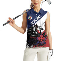 Personalized Panama Women Sleeveless Polo Shirt Harpy Eagle Bird Grunge Style