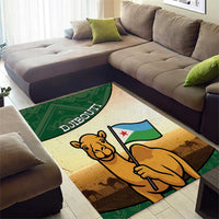 Djibouti Area Rug Camel Holding Jabuuti Flag