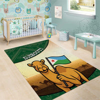 Djibouti Area Rug Camel Holding Jabuuti Flag