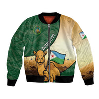Personalized Djibouti Bomber Jacket Camel Holding Jabuuti Flag
