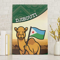 Djibouti Canvas Wall Art Camel Holding Jabuuti Flag