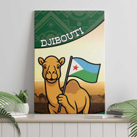 Djibouti Canvas Wall Art Camel Holding Jabuuti Flag