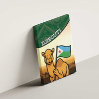 Djibouti Canvas Wall Art Camel Holding Jabuuti Flag