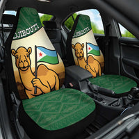 Djibouti Car Seat Cover Camel Holding Jabuuti Flag