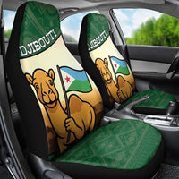 Djibouti Car Seat Cover Camel Holding Jabuuti Flag