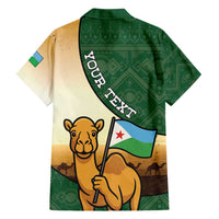 Personalized Djibouti Family Matching Puletasi and Hawaiian Shirt Camel Holding Jabuuti Flag