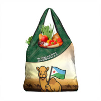 Djibouti Grocery Bag Camel Holding Jabuuti Flag