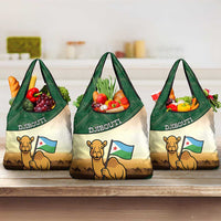 Djibouti Grocery Bag Camel Holding Jabuuti Flag
