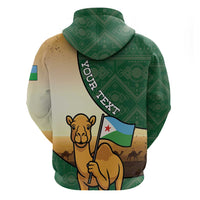 Personalized Djibouti Hoodie Camel Holding Jabuuti Flag