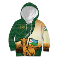 Personalized Djibouti Kid Hoodie Camel Holding Jabuuti Flag